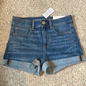 American Eagle High Rise Shortie Jean Shorts